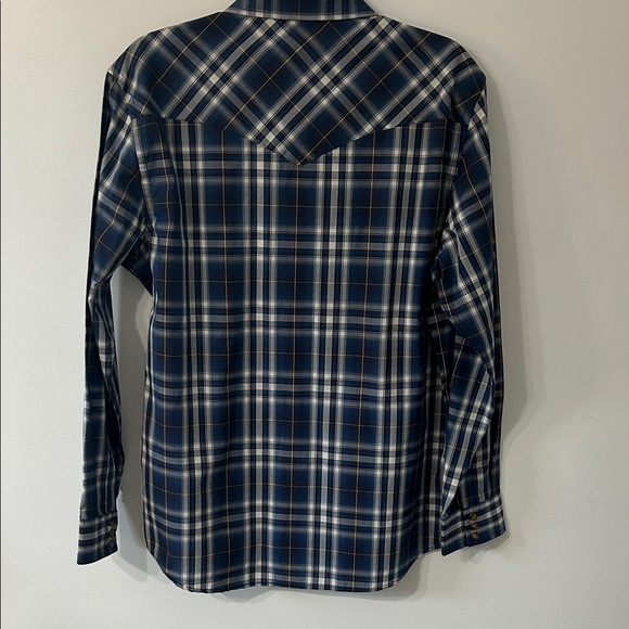 Pendleton Shirt Men’s M Navy Plaid Pearl Snap Frontier Long Sleeve Western NWT - Picture 7 of 14